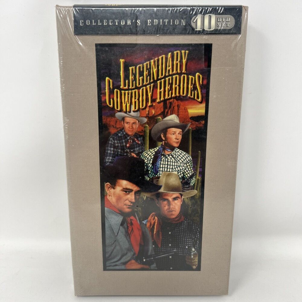 Legendary Cowboy Heroes 10 Vintage Western DVD Set John Wayne Roy Rogers Tex NEW